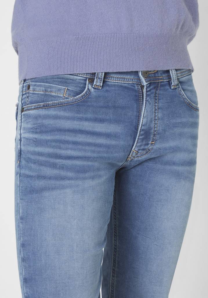 Paddocks DEAN MOTION&COMFORT JOGG DENIM schmale Passform - medium blue used moustache Großer Ausverkauf