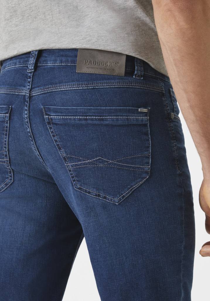 Paddocks PIPE MOTION&COMFORT schmale Passform - medium blue od blue used moustache Flash Sale