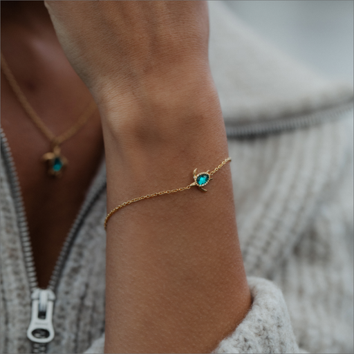 Paul Hewitt Turtle Mono Armkette Aquamarine Gold Große Rabatte