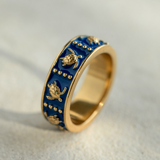Paul Hewitt Turtle Enamel Ring Gold Räumungsverkauf