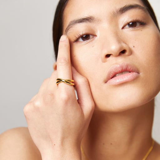 Paul Hewitt Waves Twisted Ring Gold VIP-Rabatte