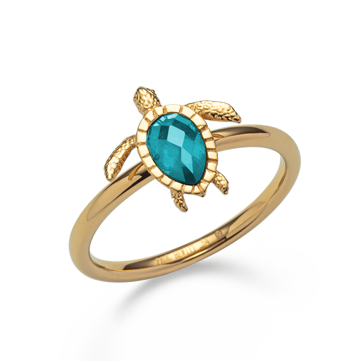 Paul Hewitt Turtle Ring Aquamarine Gold Tiefpreis