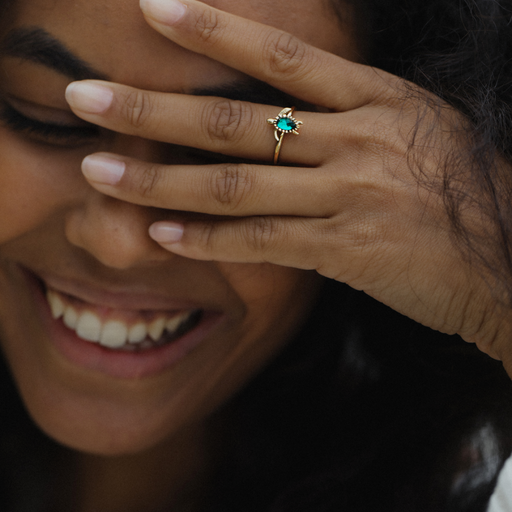 Paul Hewitt Turtle Ring Aquamarine Gold Tiefpreis
