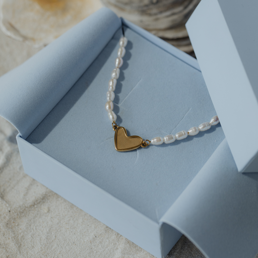 Paul Hewitt Engravable Heart Pearl Armkette Gold Fabrikladen