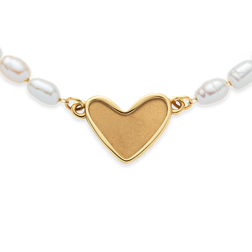 Paul Hewitt Engravable Heart Pearl Armkette Gold Fabrikladen