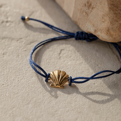 Paul Hewitt Scallop Blue Nylon Armkette Gold Auslauf