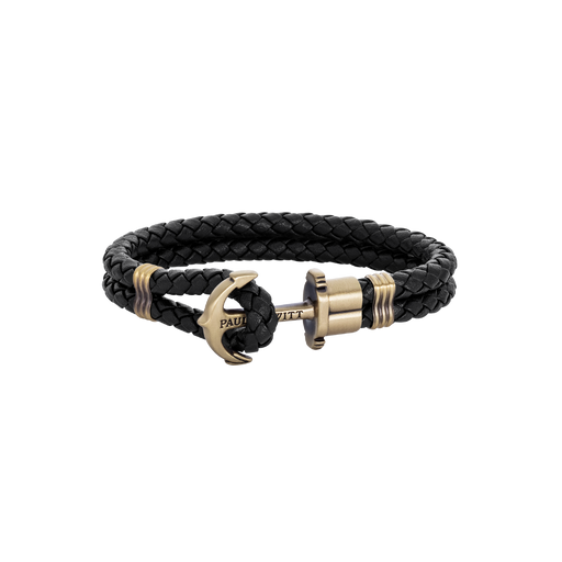 Paul Hewitt Ankerarmband Phrep Messing Leder Schwarz