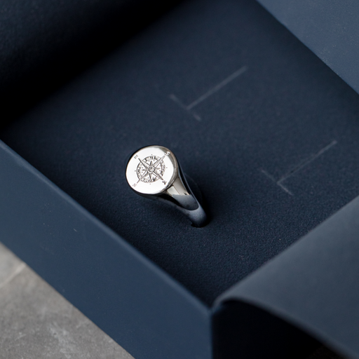 Paul Hewitt Men's Signet Ring Windrose Silber Muttertagsangebot