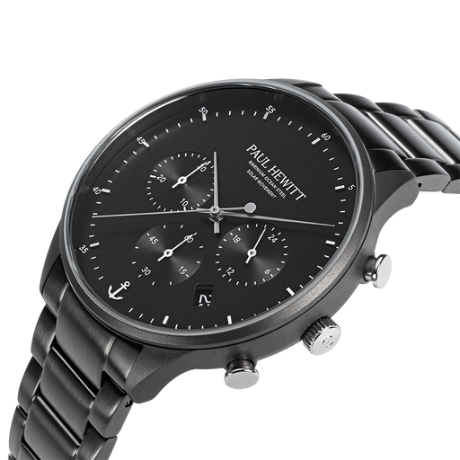 Paul Hewitt Chrono Uhr Gun Metal Schwarz Zeitlich begrenztes Angebot