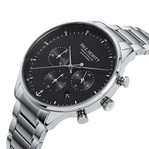 Paul Hewitt Chrono Uhr Silber Schwarz Exklusive Angebote