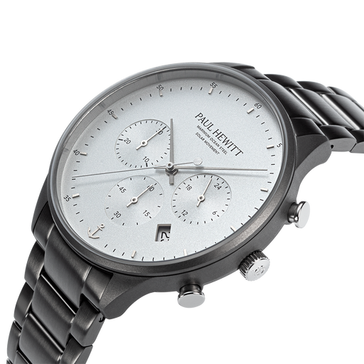 Paul Hewitt Chrono Uhr Gun Metal Weiß Neuheiten