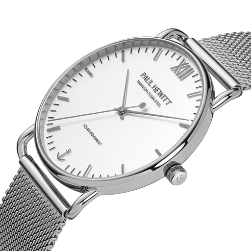 Paul Hewitt Sailor 39 mm Uhr Silber Weiß Räumungsverkauf