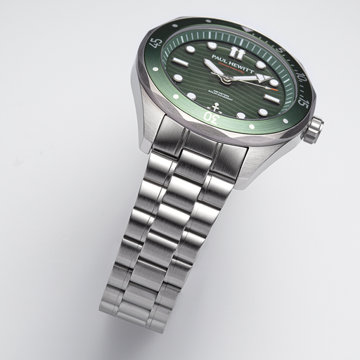 Paul Hewitt Ocean Diver Multilink Uhr Silber Grün Bis zu 60% Rabatt