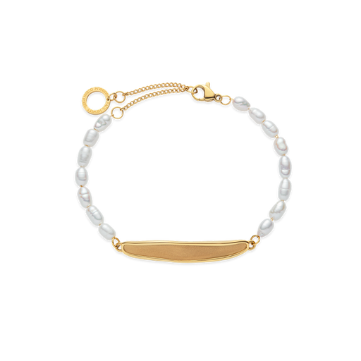 Paul Hewitt Engravable Plate Pearl Armkette Gold