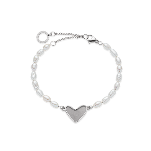 Paul Hewitt Engravable Heart Pearl Armkette Silber