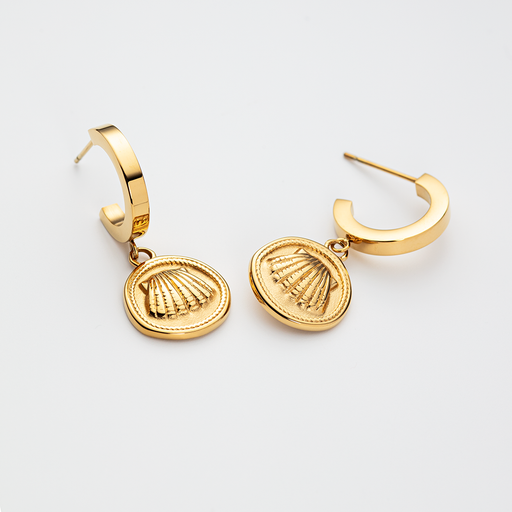 Paul Hewitt Scallop Coin Ohrring Gold Vatertagsangebot