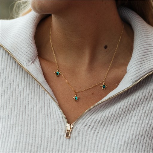 Paul Hewitt Turtle Halskette Aquamarine Gold Online Outlet