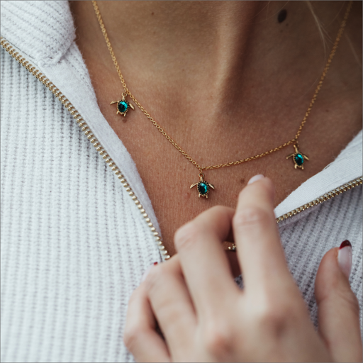 Paul Hewitt Turtle Halskette Aquamarine Gold Online Outlet