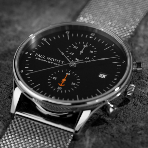 Paul Hewitt Chrono Quartz Mesh silver Super Sparpreis
