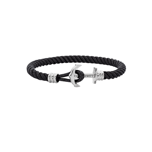Paul Hewitt Ankerarmband Phrep Lite Silber Nylon Schwarz