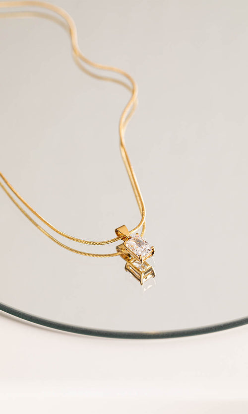 Paul Valentine Baguette Stone Necklace Räumungsverkauf