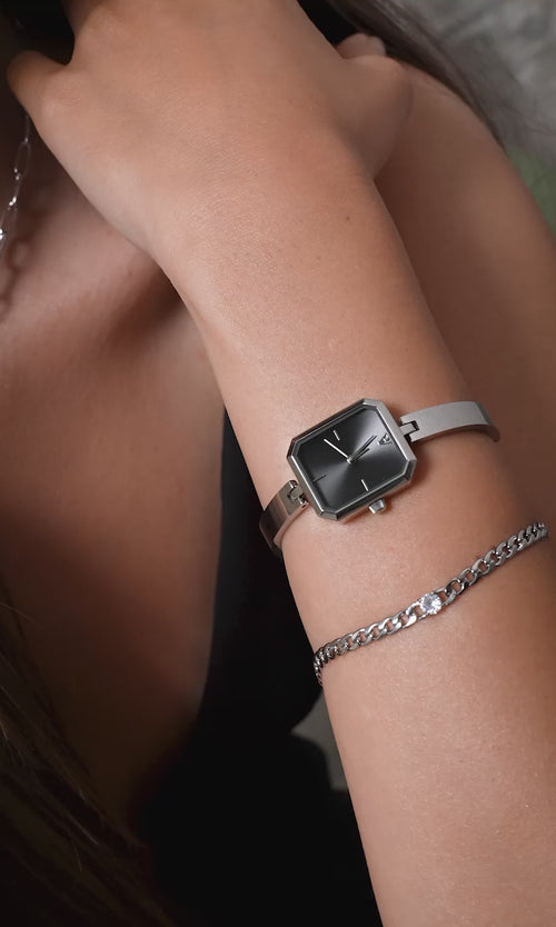 Paul Valentine Ethereal Watch & Curb Bracelet Set Silver JETZT KAUFEN