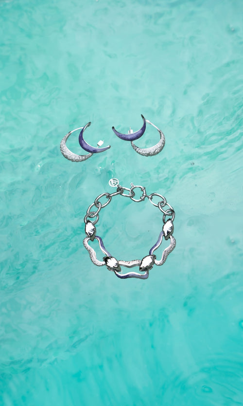 Paul Valentine Underwater Necklace & Hoops Set Bis zu 50% Rabatt