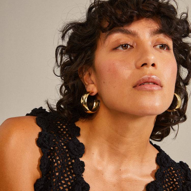 Pilgrim NAIA recycelte mega-chunky Hoops vergoldet 50% Rabatt mit kostenlosem Versand