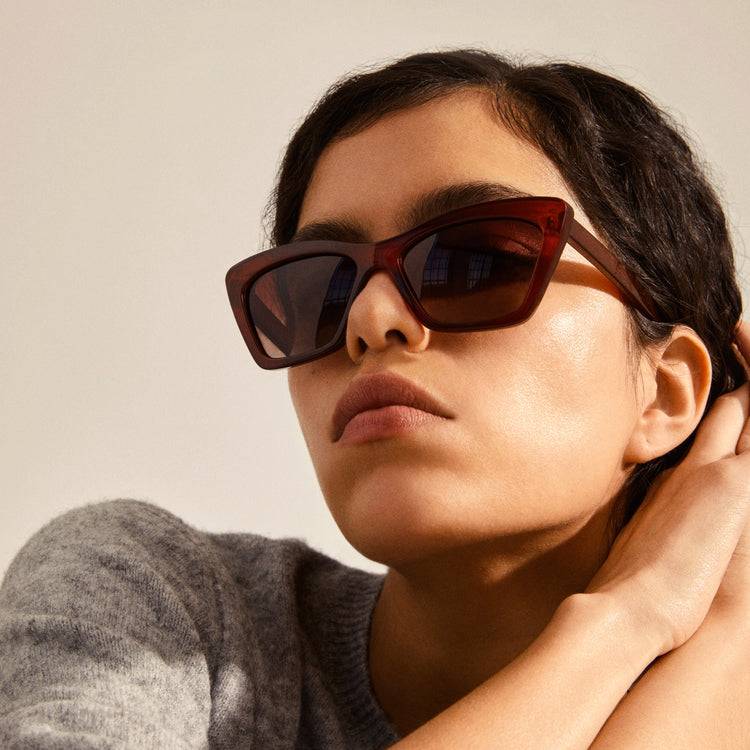 Pilgrim DAKOTA eckige Cat-Eye-Sonnenbrille braun Exklusivangebot