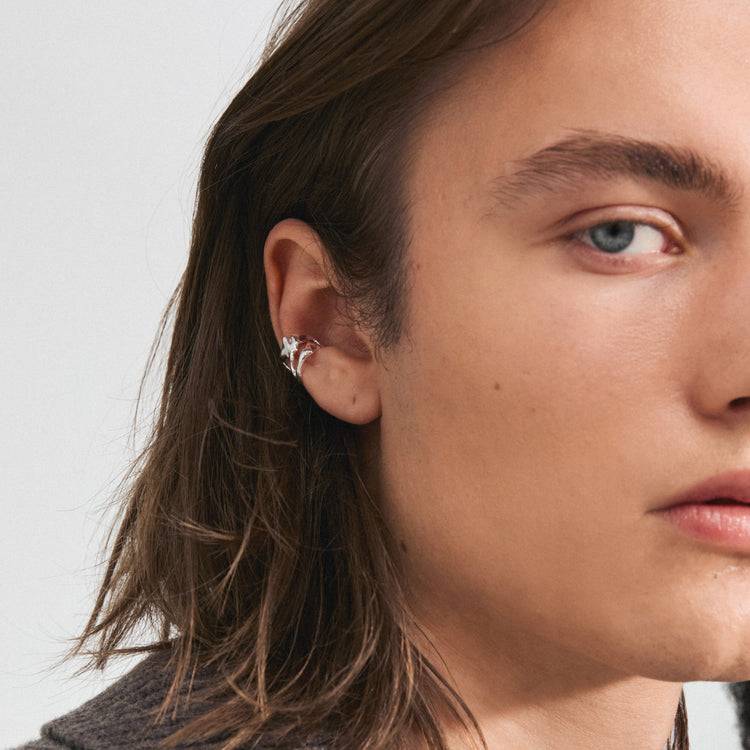 Pilgrim ZENA recycelter Ear Cuff versilbert Räumungsverkauf