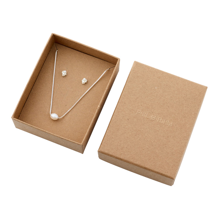 Pilgrim ALAYAH Geschenkset, Halskette & Ohrstecker, versilbert VIP-Rabatte