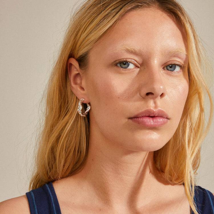 Pilgrim SUN recycelte, gedrehte Hoops versilbert Begrenzte Freigabe