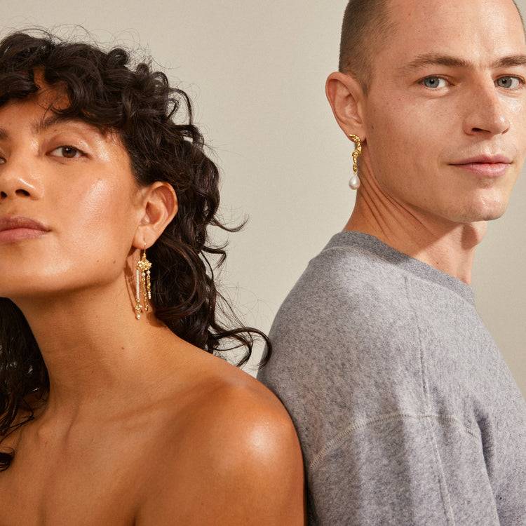 Pilgrim MOON recycelte Ohrringe vergoldet Sonderangebot der Fabrik