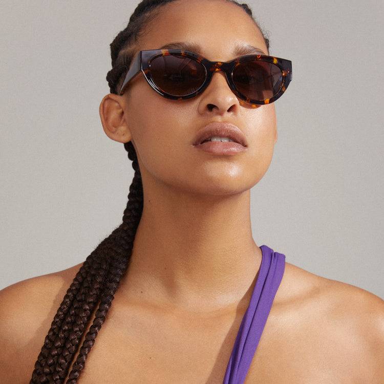 Pilgrim JUNA Cat-Eye-Sonnenbrille in braunem Schildpatt Fabrikpreis