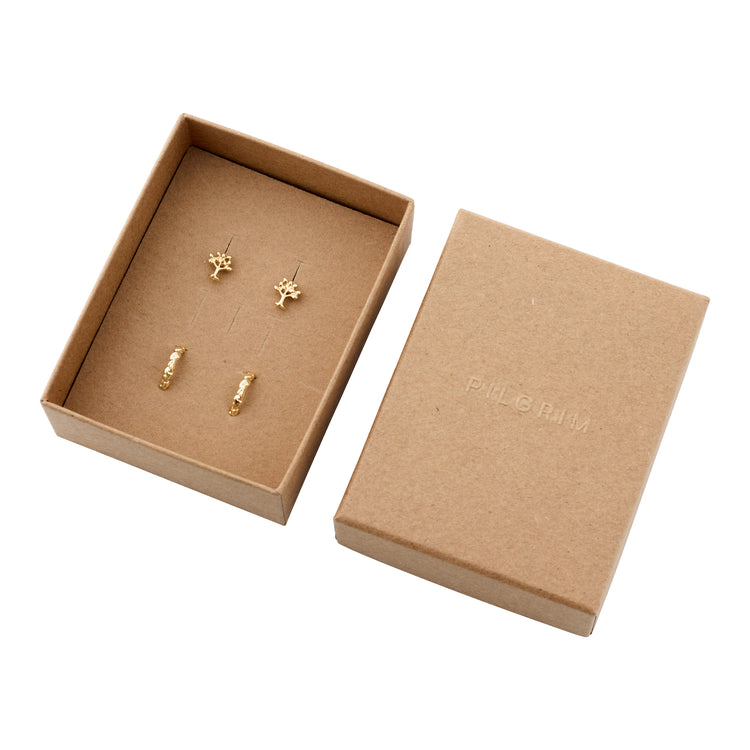 Pilgrim PIPER recyceltes Geschenkset, 2-in-1-Set, vergoldet Begrenztes Angebot