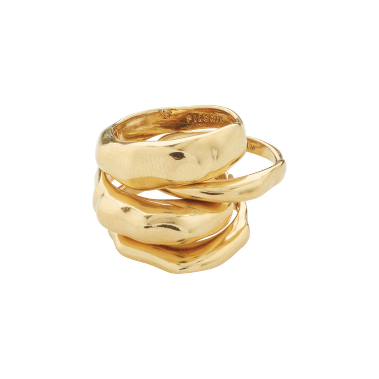 Pilgrim ASHER recycelte Ringe 4-in-1-Set vergoldet Online Outlet