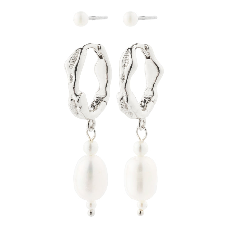 Pilgrim CONSTANCE Ohrringe 2-in-1-Set versilbert