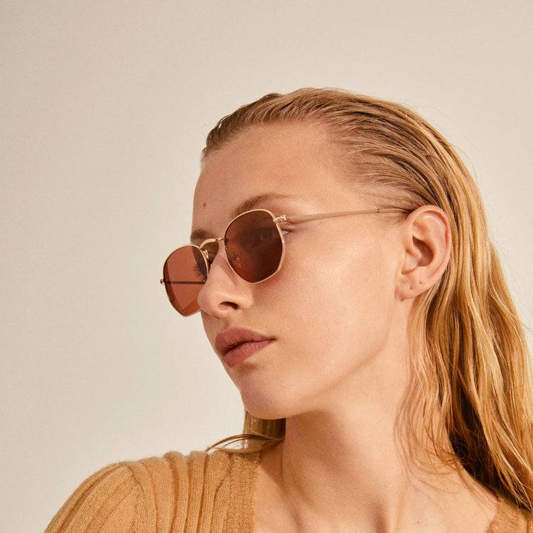 Pilgrim RYLAN Sonnenbrille Orange/Gold 50% Rabatt für begrenzte Zeit