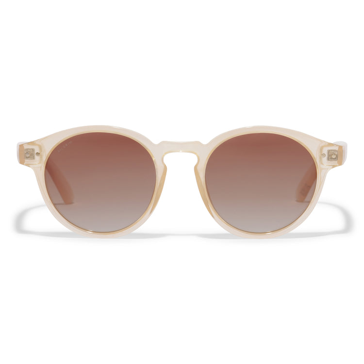 Pilgrim KYRIE klassische runde Sonnenbrille hellbeige Verkauf