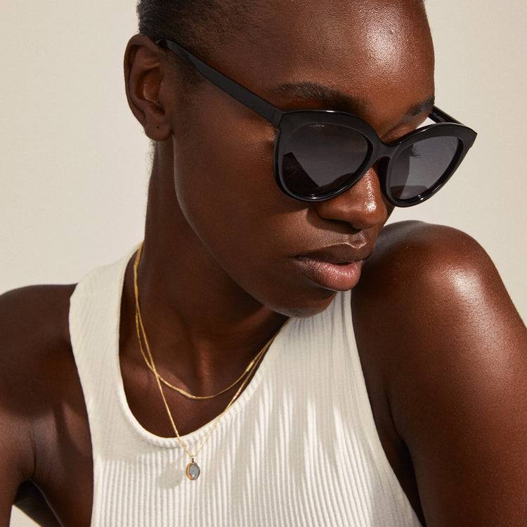 Pilgrim MARLENE recycelte Cat-Eye-Sonnenbrille schwarz Valentinstagsangebot