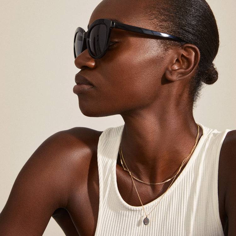 Pilgrim MARLENE recycelte Cat-Eye-Sonnenbrille schwarz Valentinstagsangebot