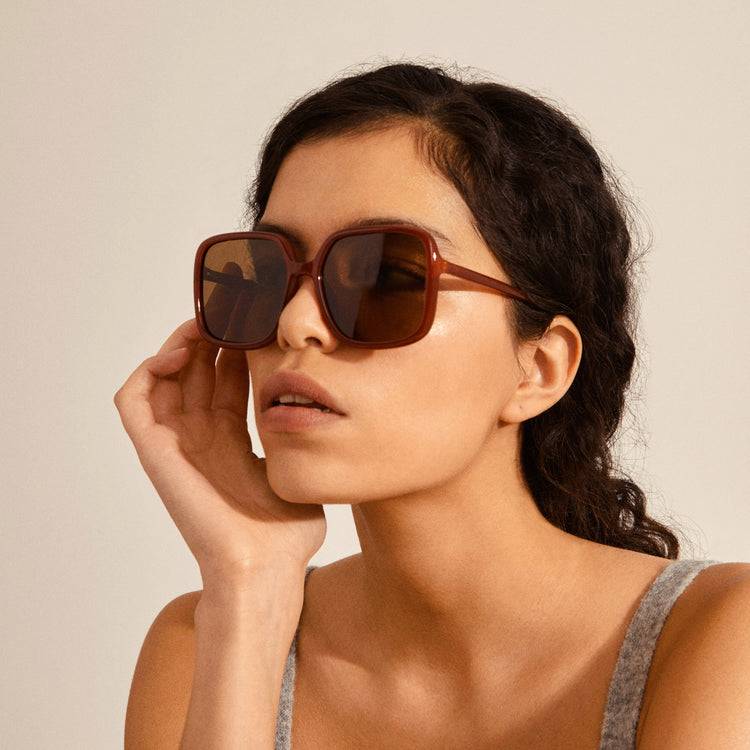 Pilgrim MILAN oversized Retro-Sonnenbrille braun Jubiläumsangebot