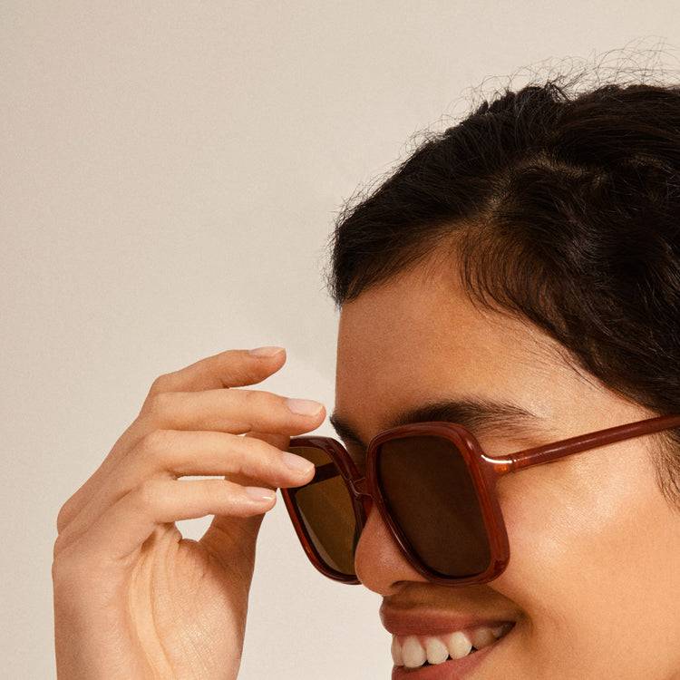 Pilgrim MILAN oversized Retro-Sonnenbrille braun Jubiläumsangebot