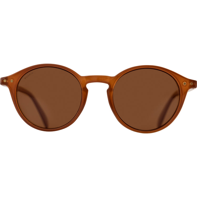 Pilgrim ROXANNE klassische runde Sonnenbrille, braun Große Rabatte