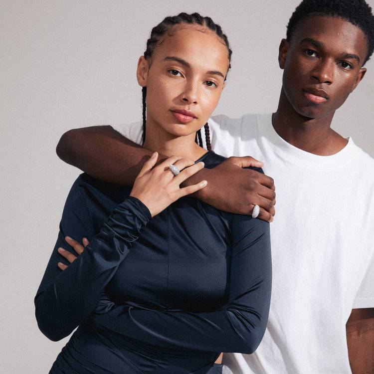 Pilgrim FOCUS recycelte Kristall Ring versilbert Begrenzt auf 3 Tage