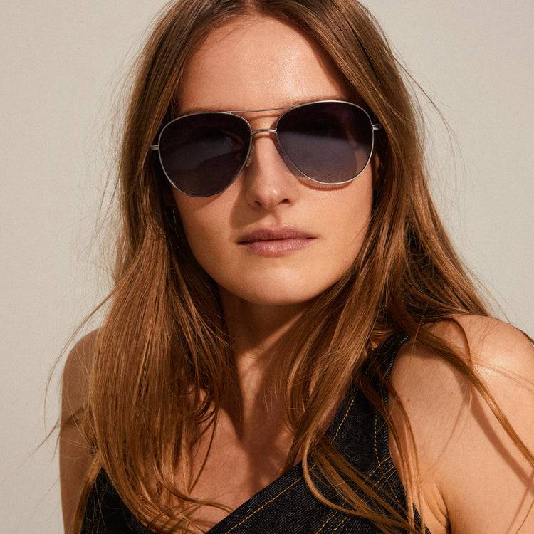 Pilgrim NANI graue Piloten-Sonnenbrille hämatitbeschichtet Begrenztes Angebot