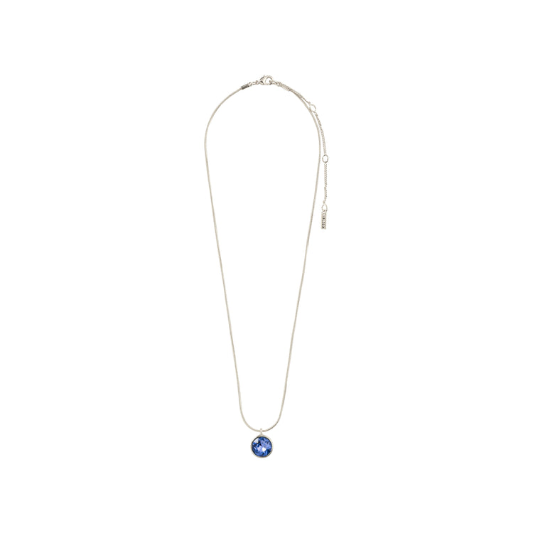 Pilgrim CALLIE recycelte Halskette mit Kristallanh., blau/versilbert Sonderangebot