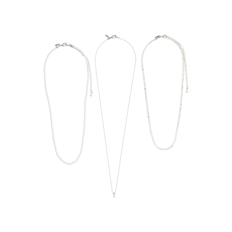 Pilgrim BAKER Halskette 3-in-1-Set, versilbert Saisonschlussverkauf