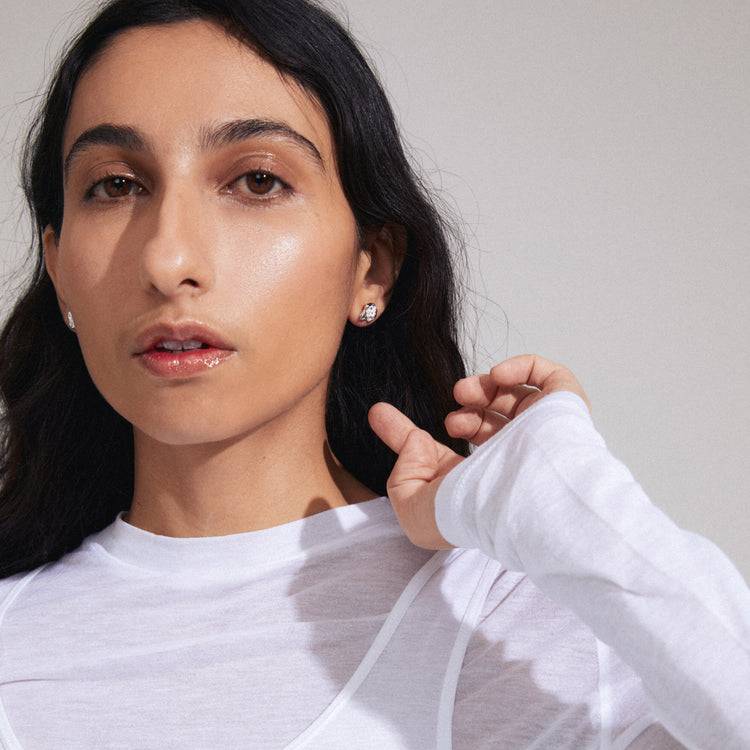 Pilgrim INAYA recycelte Ohrringe versilbert im Angebot