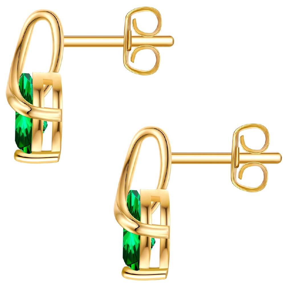 Rafaela Donata Ohrstecker Sterling Silber gelbgold Zirkonia grün Neueste Mode
